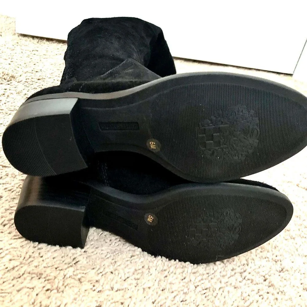 VINCE CAMUTO Bendra Tall Boot Over the Knee Black Suede 6 MSRP $238 NWOB